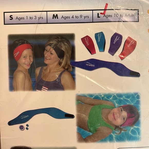 EAR BAND-IT sz Large Fits size 12-to-Adult Blue Band Velcro Closures STRETCH NEW - Picture 5 of 10